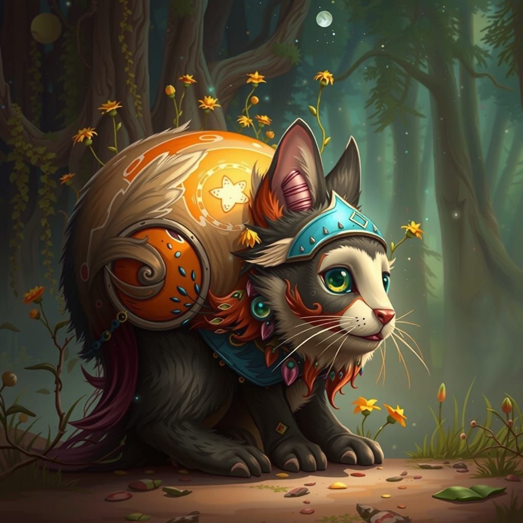 Whimsical Fox in a Vibrant, Dreamlike Forest