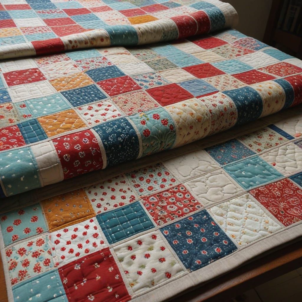 Vibrant Patchwork Quilts in Traditional Textiles