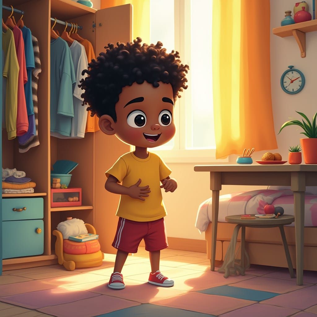 Joyful Morning Routine in Whimsical Style