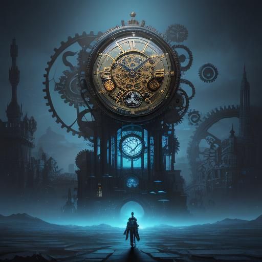 Clockwork World in Dreamlike Digital Art