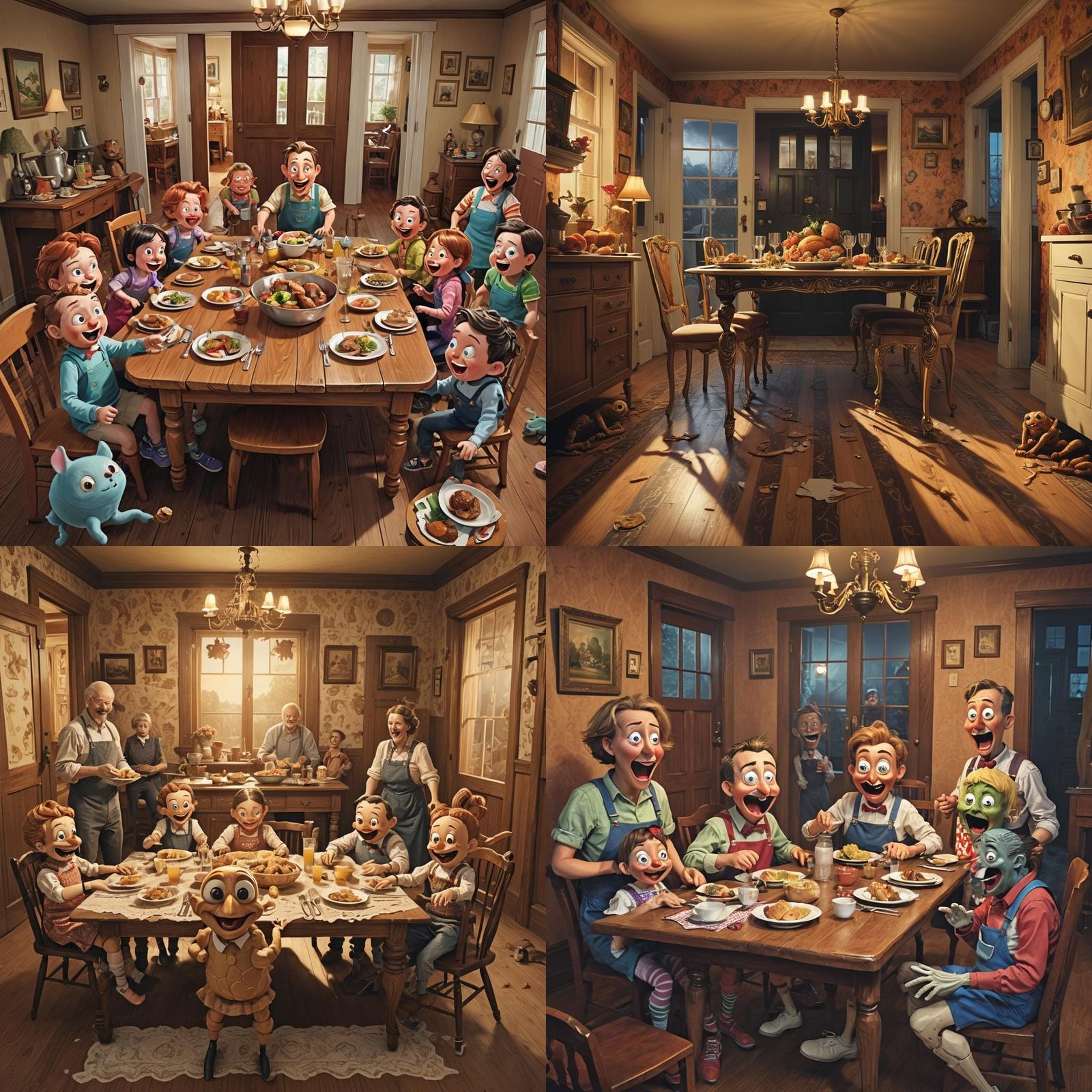Spooky Dinner Table Escapes: A Digital Art Creation