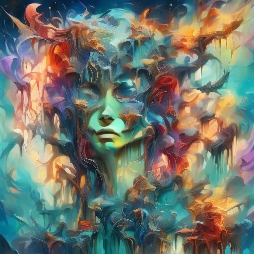 Surreal Abstract Dreamscape in Digital Art Style