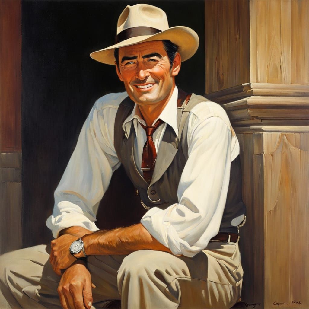 Retro Portrait in Norman Rockwell Style