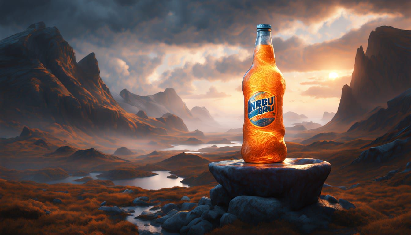 Surreal Scottish Highlands Landscape with Glowing Celtic Ped...