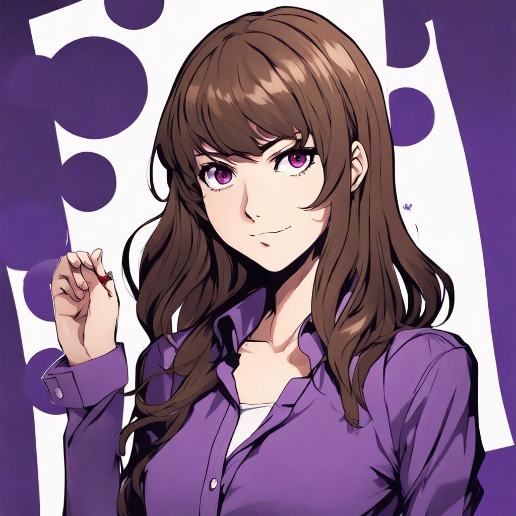 Young Woman in Persona 5 Anime Style