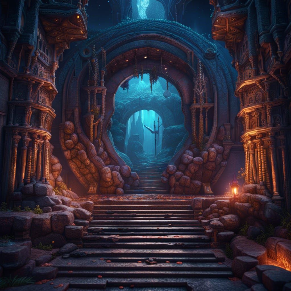 Detailed Ancient Dungeon Matte Painting