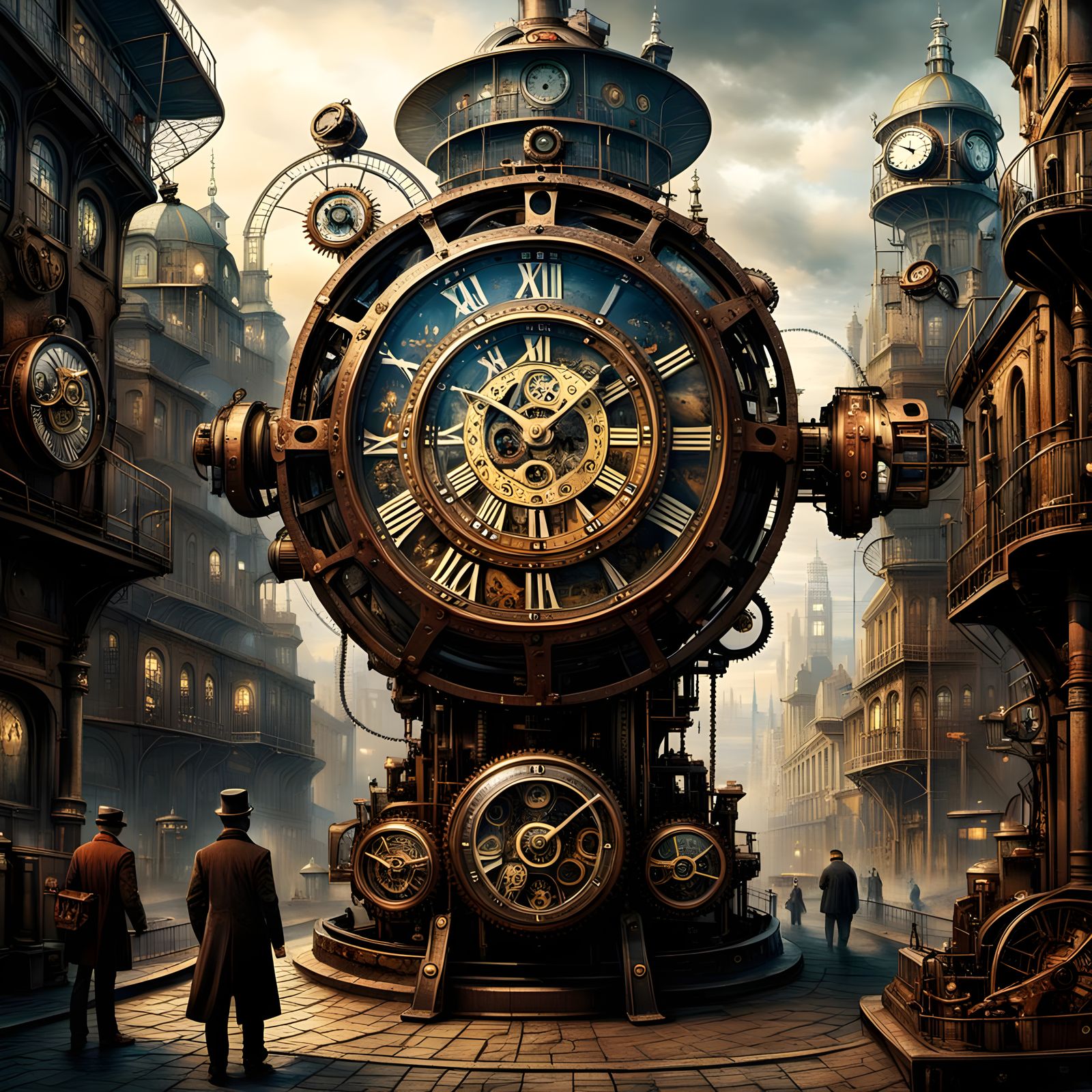 Steampunk Clockwork Dogs Aid Wounded in City