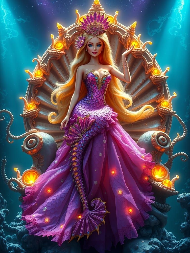 Seahorse Queen Barbie Reigns in Enchanted Underwater Realm