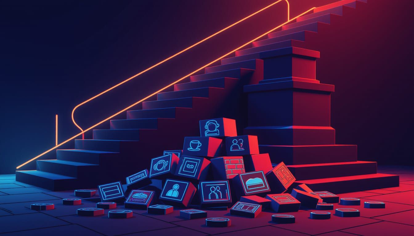 Road to Pedestal Over Disassembled Privacy Bricks