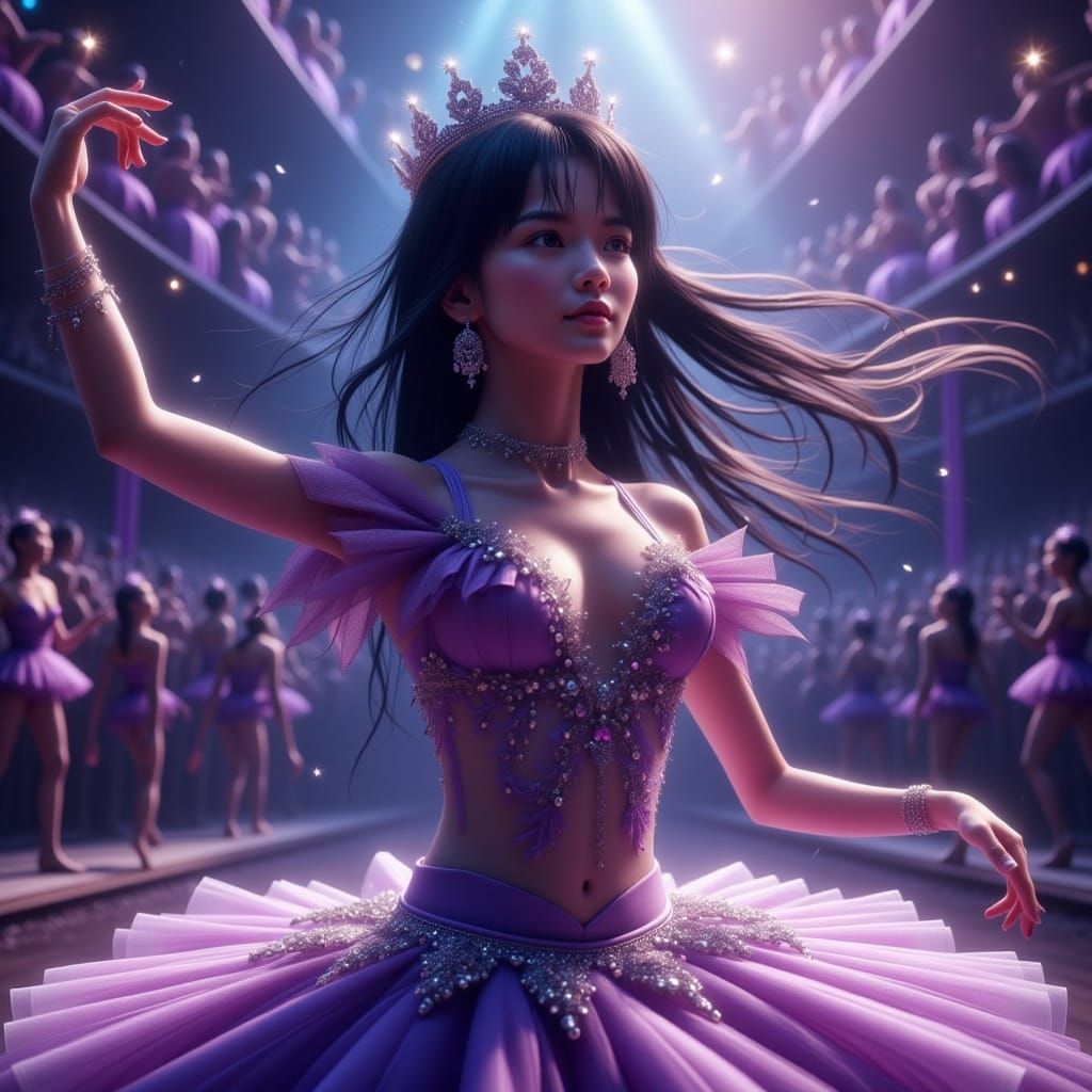 Ballerina in Hyperrealistic Style