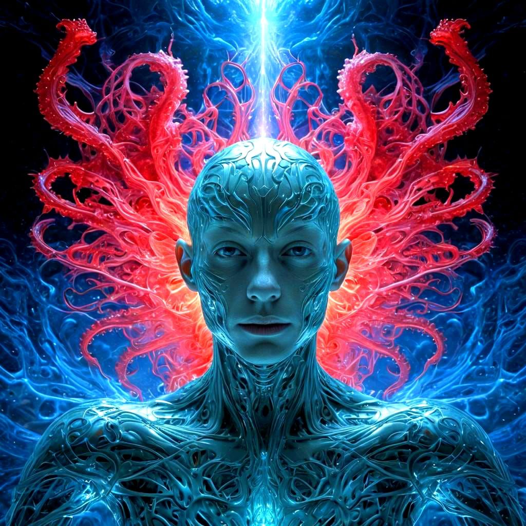 Cosmic Cyborg God: A Surreal Digital Fantasy