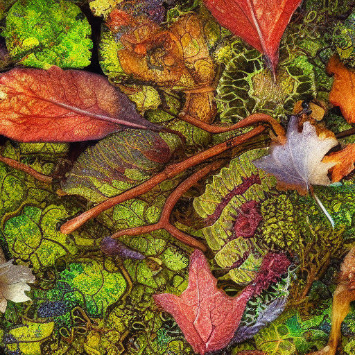 Vibrant Forest Floor in Abstract, Earthy Tones