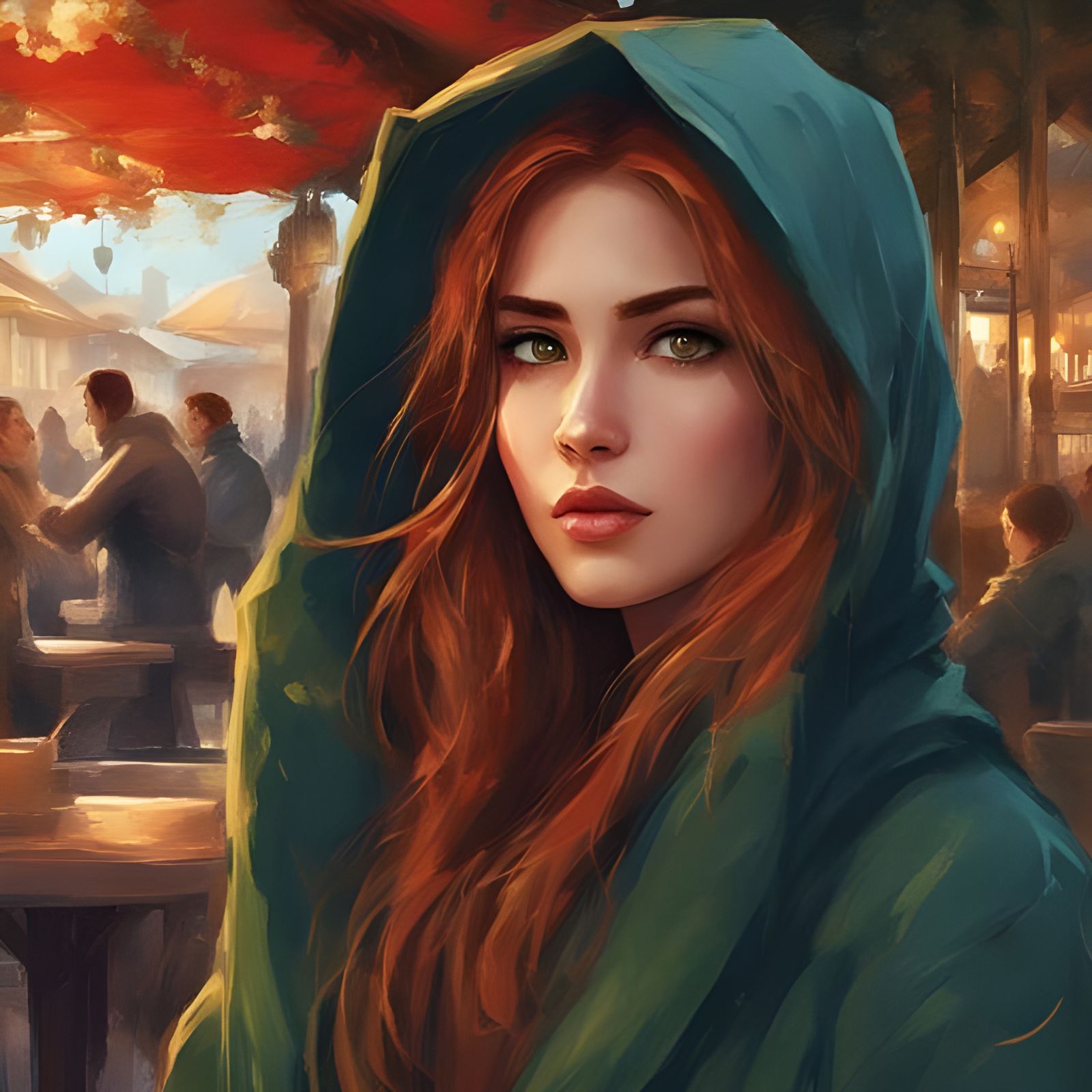 Stunning Turkish Girl in Cafe at Golden Hour