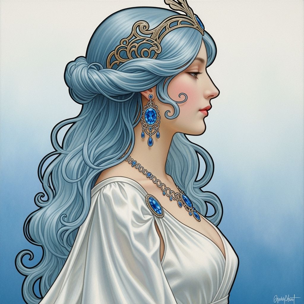 Elegant Air Queen in Art Nouveau Style