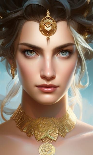 Dreamer: Hyperdetailed Portrait in Art Nouveau Style