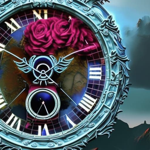 Clock with Roman Numerals: Detailed Matte Painting