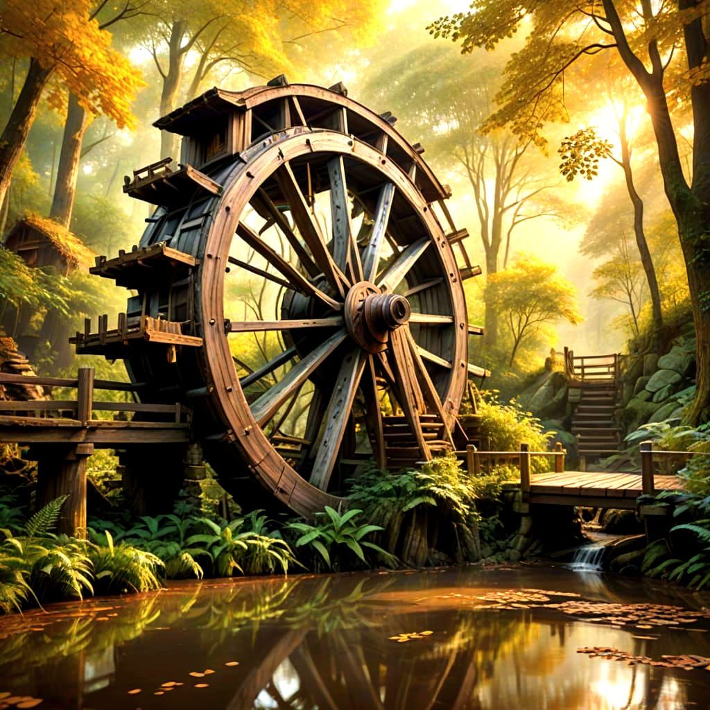 Vintage Waterwheels in Motion