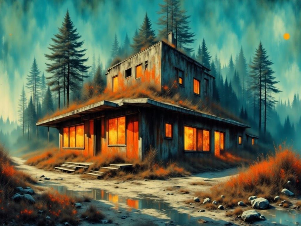 Abandoned Roadside Attraction in Vibrant Colors