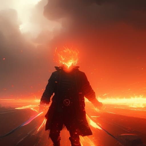 Infernal Fire Demon in Dark Fantasy Style