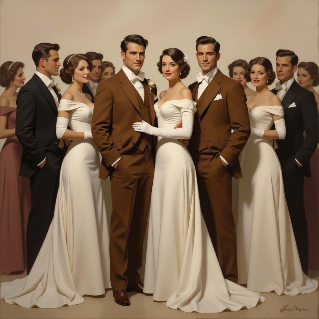 Men in Brown Jackets in Classic Romantic Style