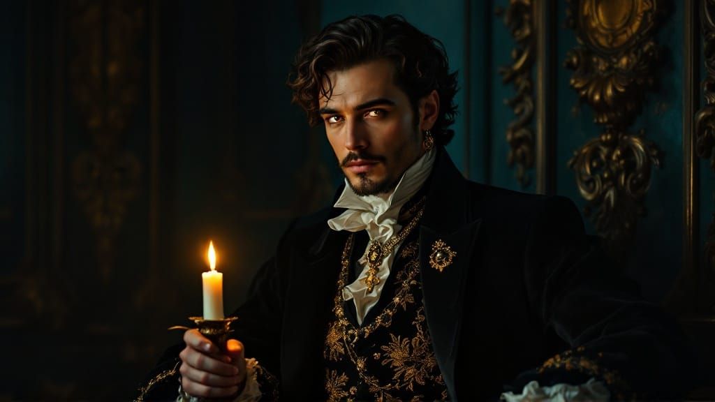 Germanic Gentleman Portrait in Rococo Style