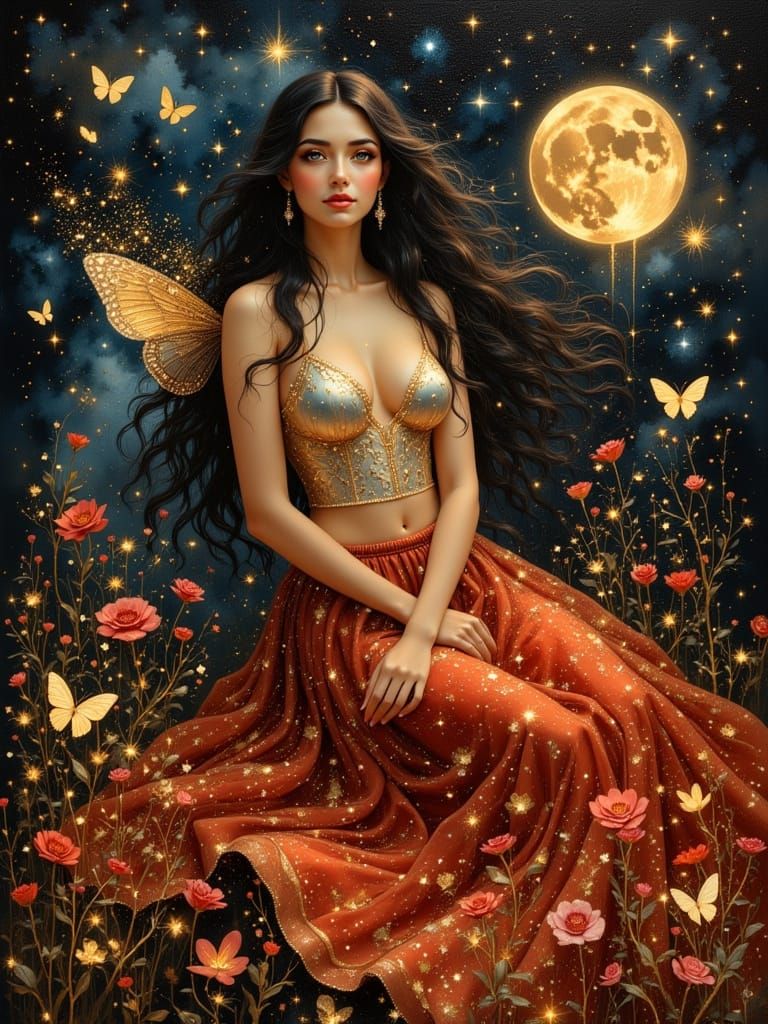 Enchanting Fairy in Soft Impressionist Oil Painting