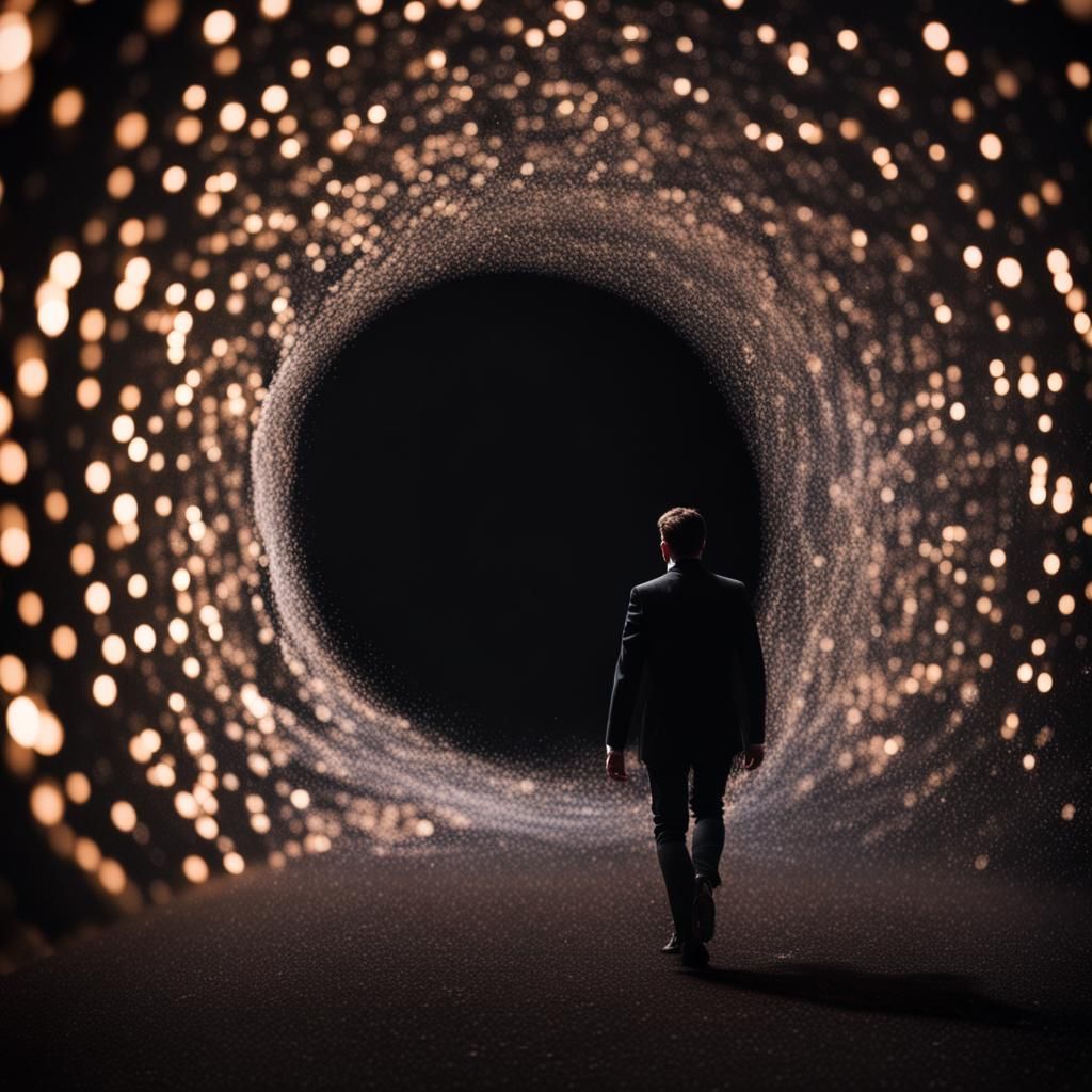 Man Walks into Black Hole: Professional Photography