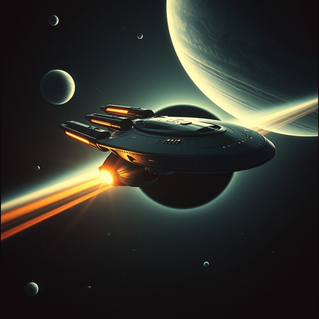 Majestic Starship Embarks on Cosmic Journey through Star Tre...