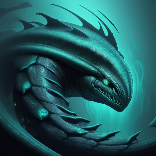 Regal Sea Creature in Dark, Mystical Depths