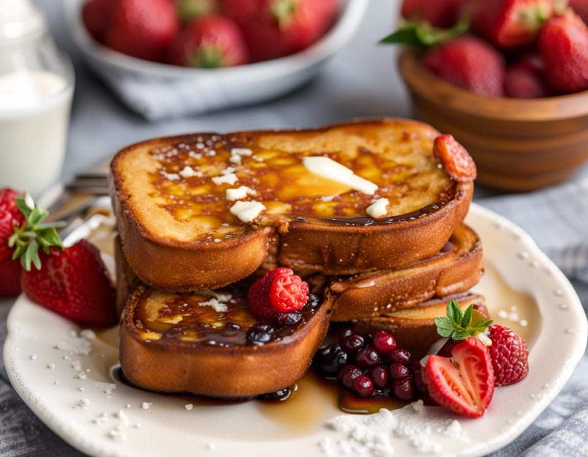 Delicious AI-Generated French Toast Breakfast