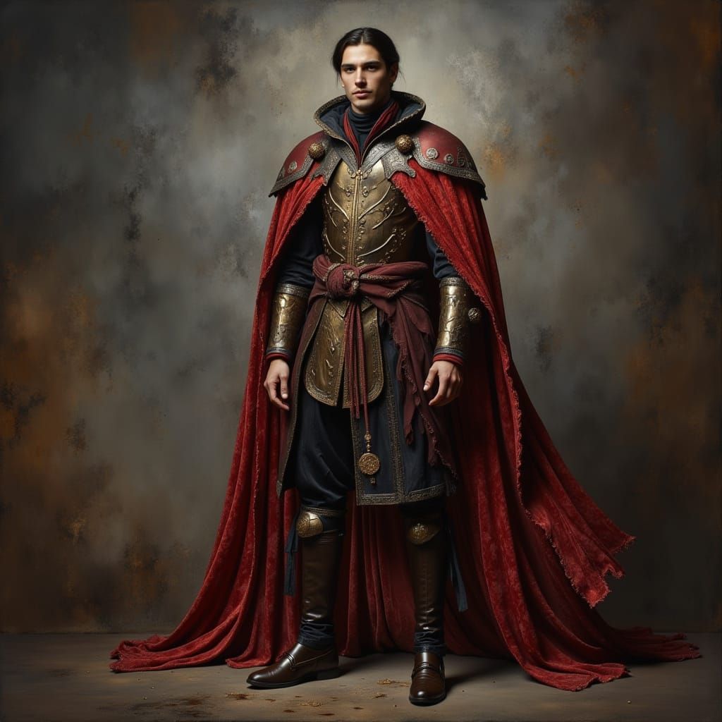 Dashing 17th Century Hero in Dark Oil Paint