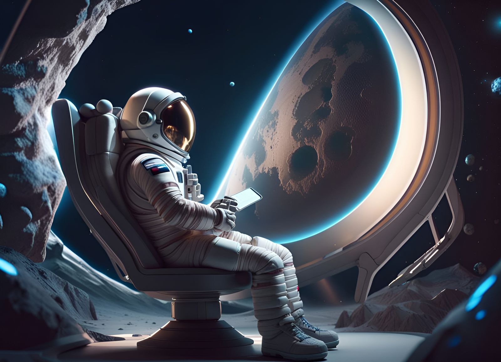 Astronaut Watches Earth From Pluto: 3D Game Cinematic