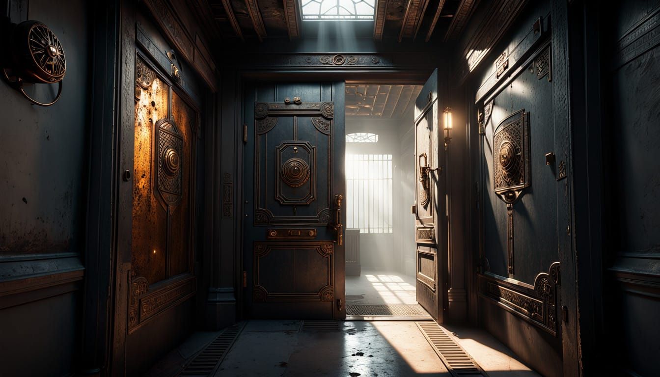 Surreal Office Corridor with Mad Scientist in V-Ray Render