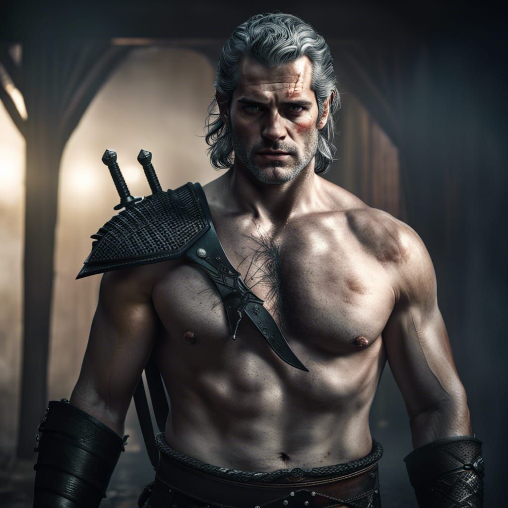 Hyperrealistic Witcher Warrior with Sword