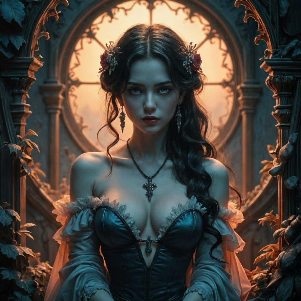 Elegant Woman in Cinematic Impressionism Style