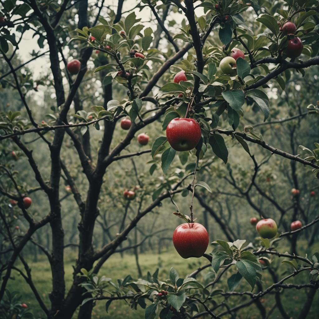 Cinematic Apple Still Life in Film Style