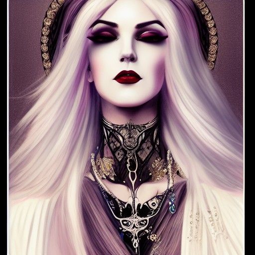 Decadent Portrait of Androgynous God in Gothic Style