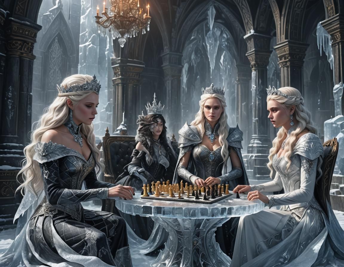 Ice Queen vs Fire Queen Chess Game