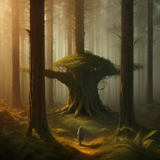 Mystical Tree of Life in Surrealist Style