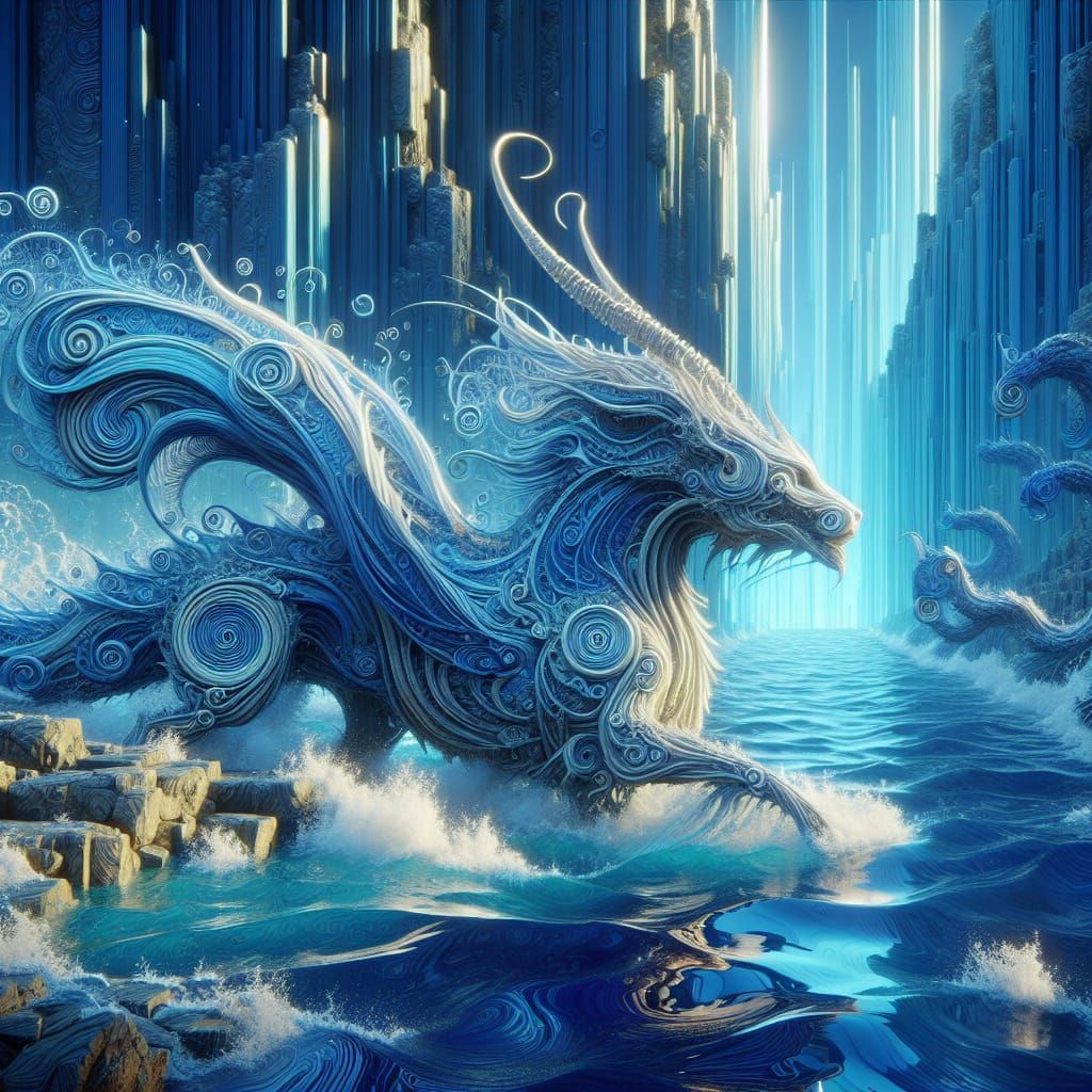 Näcken in Blue: An Abstract Anime Aesthetic