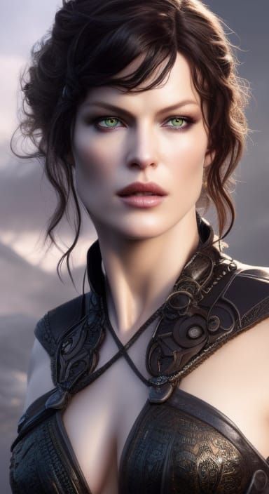 Milla Jovovich as Yennefer in Detailed Armor
