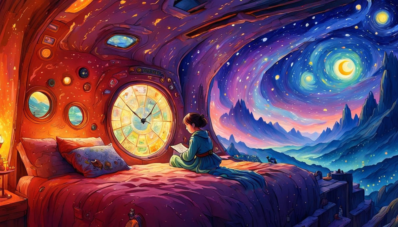 Whimsical Sci-Fi Fantasy Landscape in Studio Ghibli Style