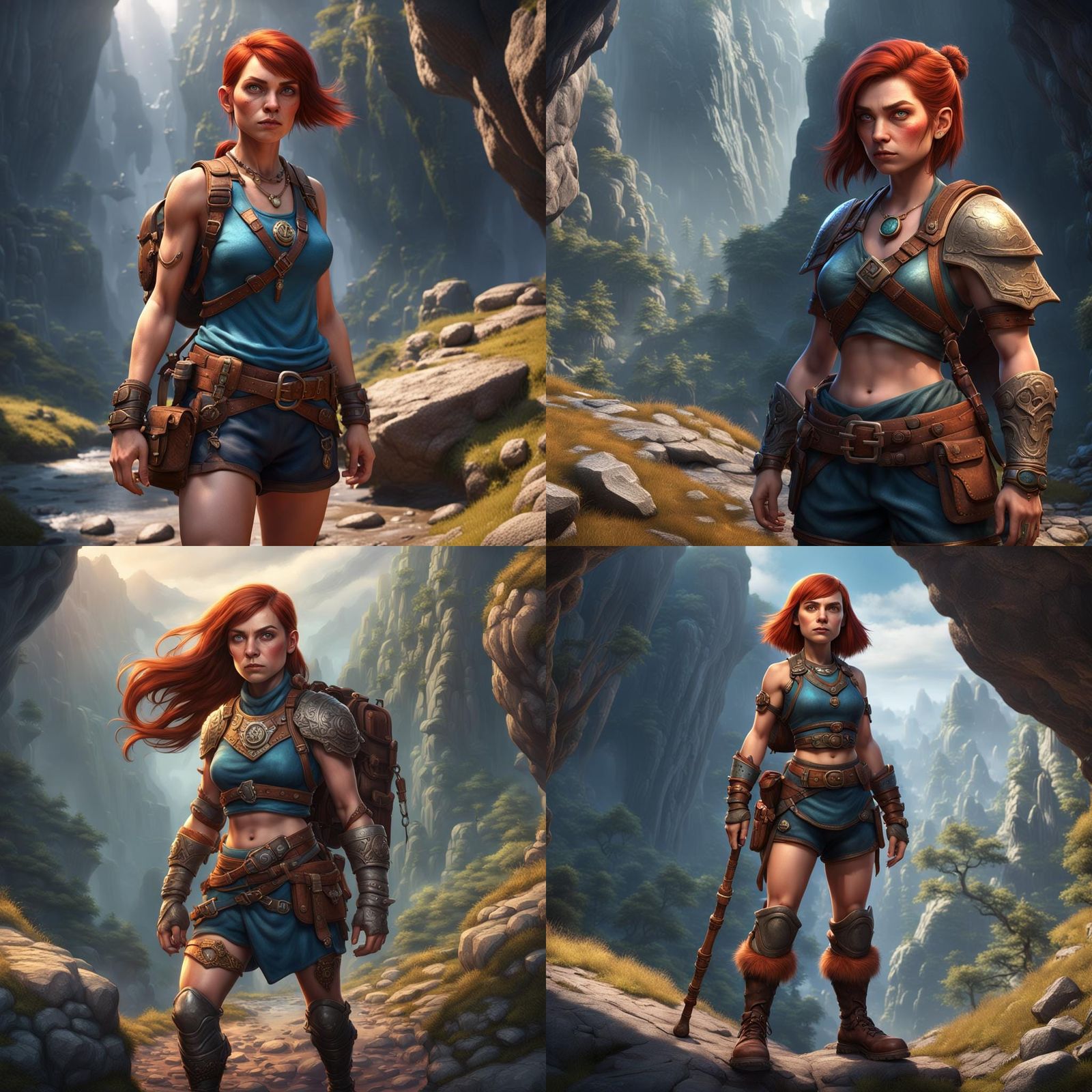 Fantasy Female Dwarf Backpacker from Mountain Cavern