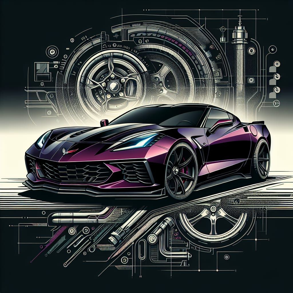 Modern Corvette Stingray Car Design in Custom Style