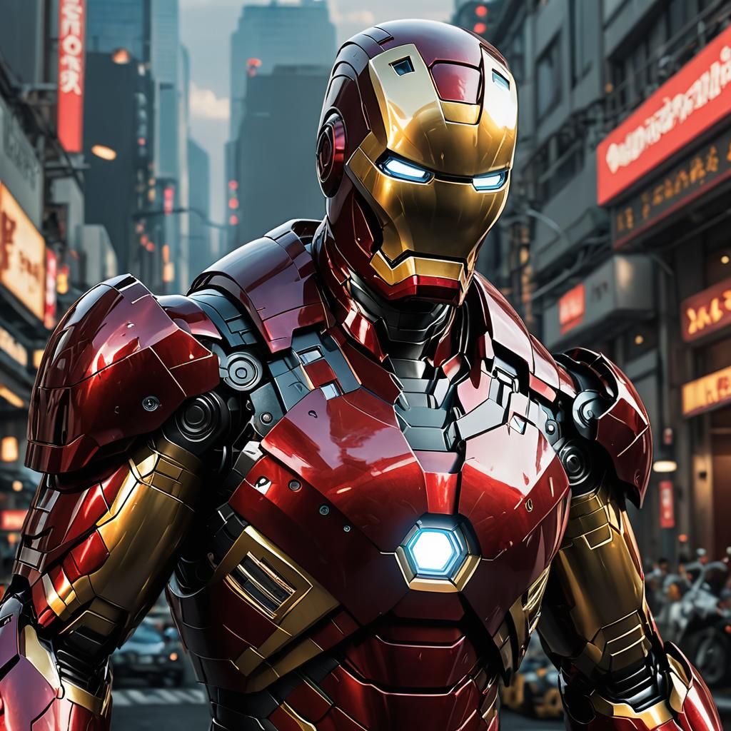 Iron Man in 3D Anime Art Style