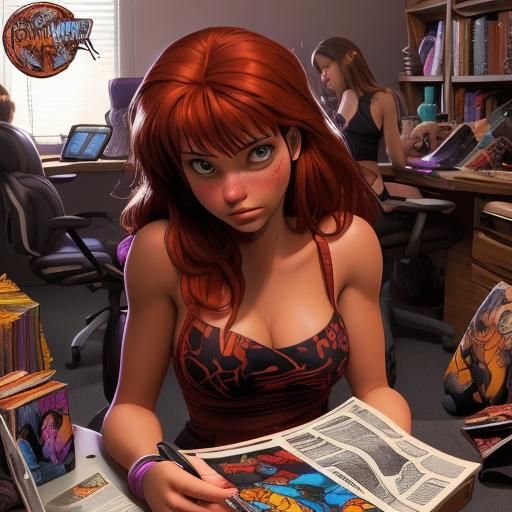 Cute Character in Comic Book Style