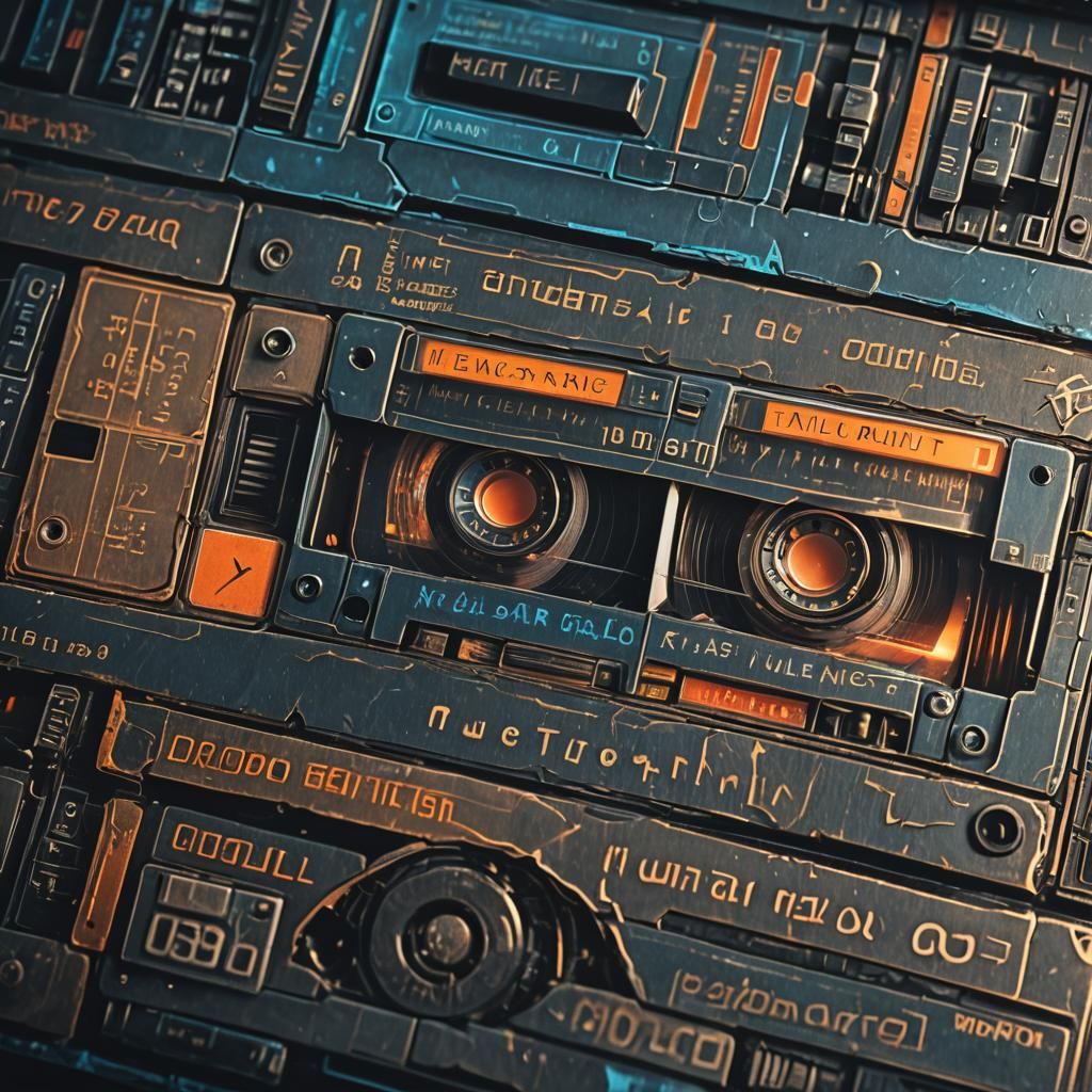 Nuclear Cassette Tapes Engraved with Antique Letters