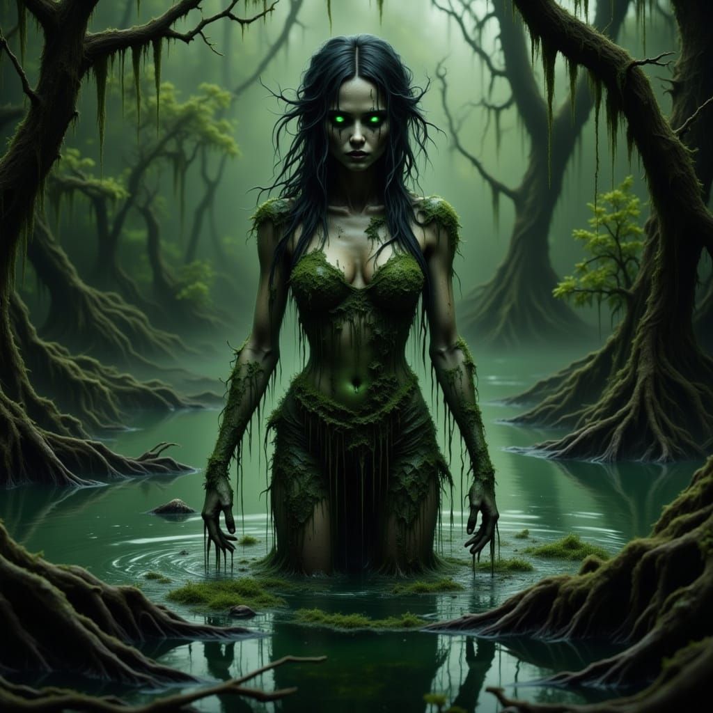 Mystical Swamp Sorceress in Dark Gooey Grunge