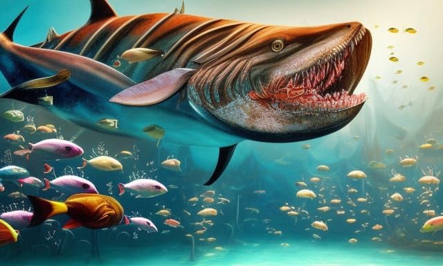 Marine Life in Detailed Matte Painting Style