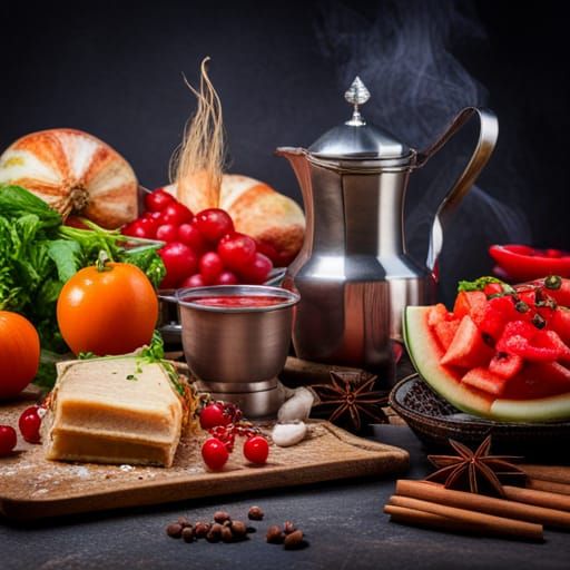 Still Life with Watermelon, Coffee, and Spices